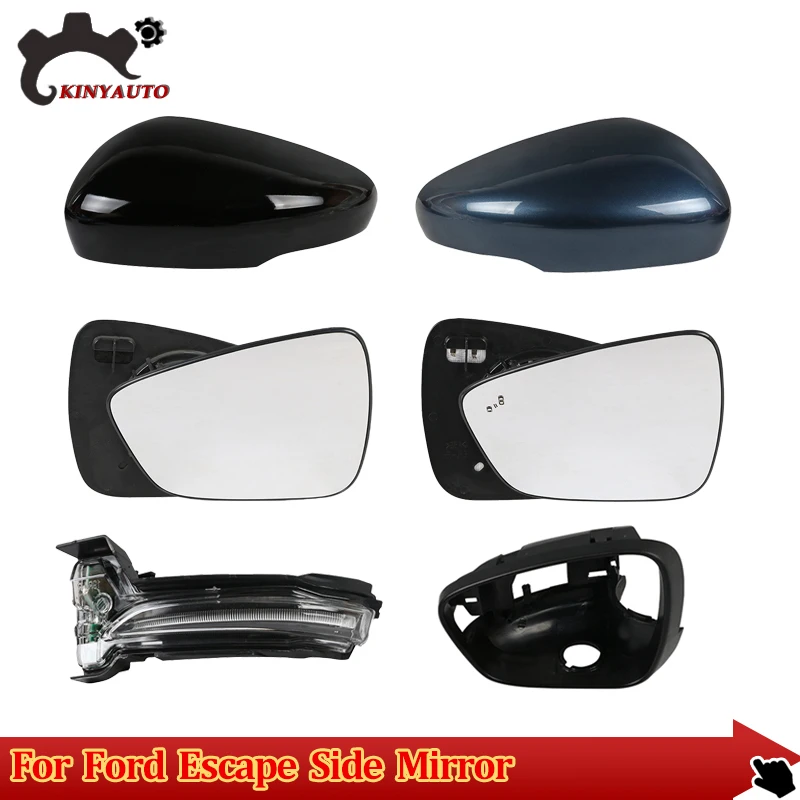 

For Ford Escape 20-23 Side External Rearview Mirror Assy Lens Glass Turn Signal Light Lamp Lower Lid Shell Frame Cover Holder