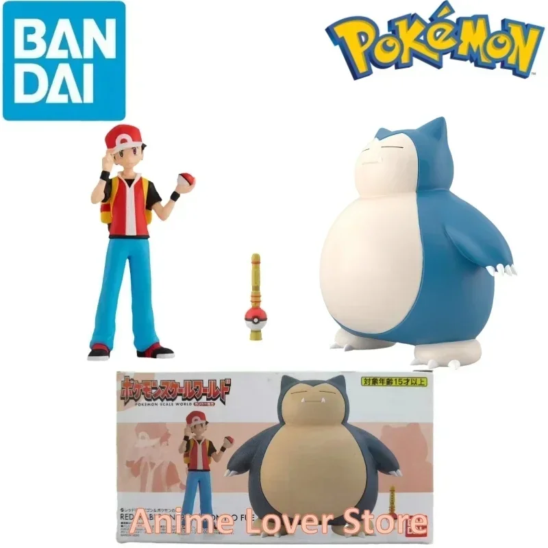 

Bandai Original Scale World POKEMON Kanto Region RED Snorlax Anime Figures Toys for Kids Gift Collectible Model Ornaments