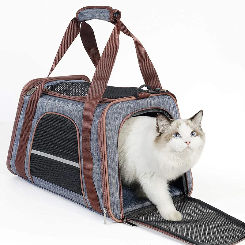 

Dog Carrier Bag Soft Side Backpack Cat Pet Carriers Dog Travel Bags For Small Dogs Cats Outgoing Airline Approved Transport