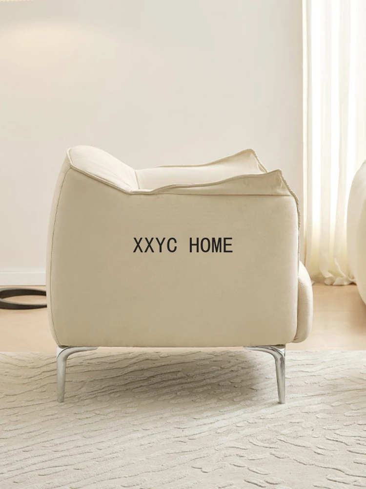 

HJ Light Luxury Single-Seat Sofa Chair Chair Leisure Chair Single Cream Style Living Room Sofa