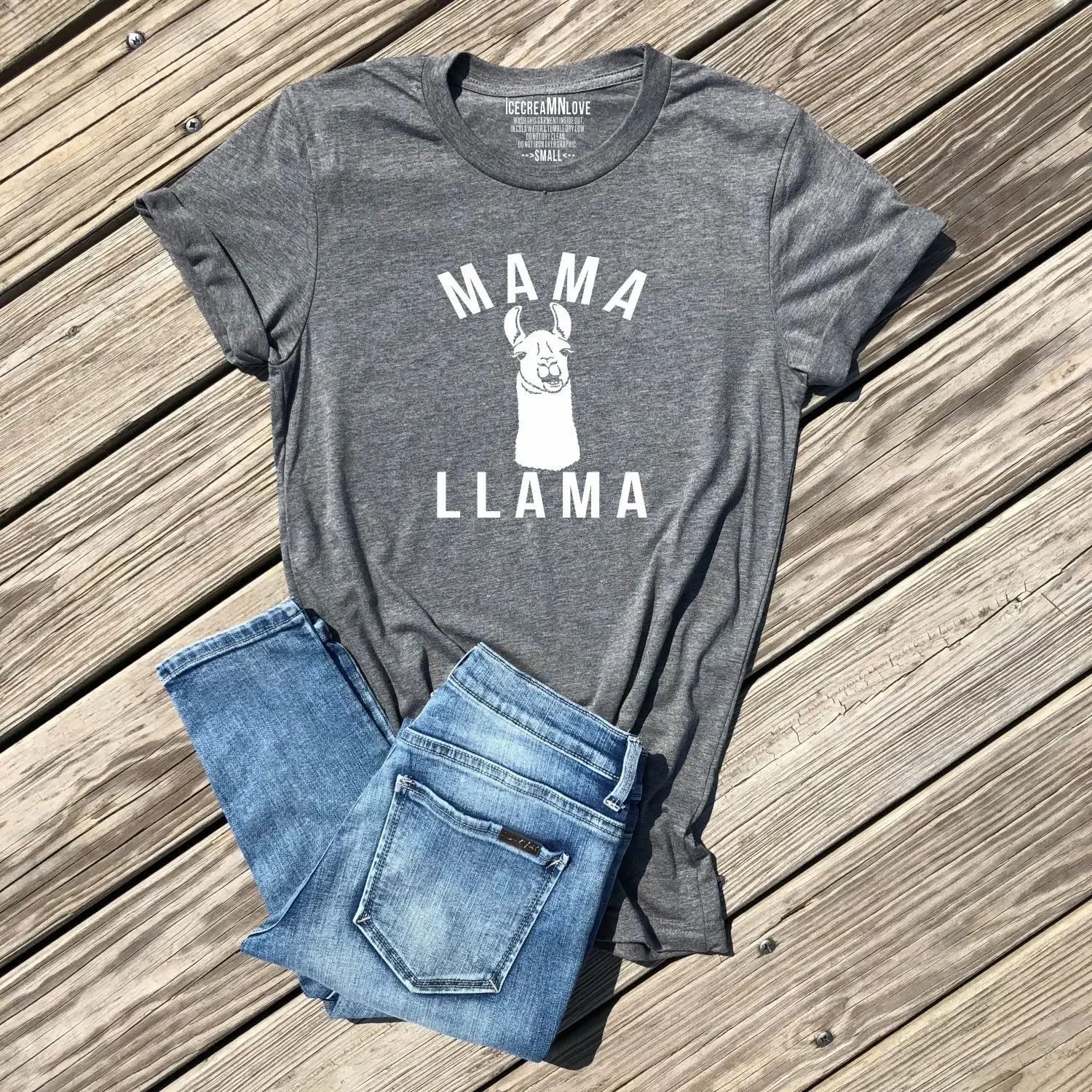

New Arrival Mama Llama T-Shirt Gift For Mom Mom life Tee Women Llama Shirt Funny Cotton Hipster T-Shirt Cotton tops harajuku