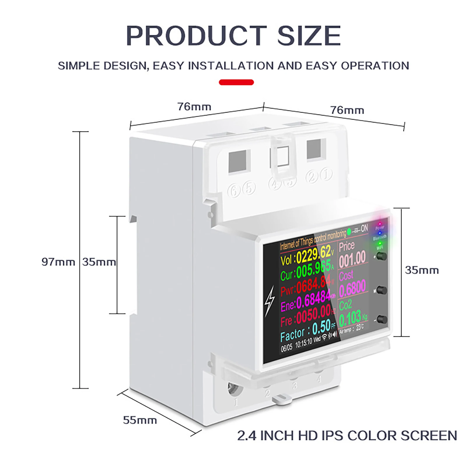 Household Electric Meter With 2 4 Inch HD IPS Color Screen for Bedroom Living Room Kitchen
Household Electric Meter With 2 4 Inch HD IPS Color Screen for Bedroom Living Room Kitchen