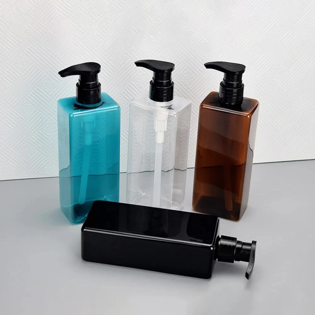 

500ml Square Liquid Soap Dispenser Shampoo Conditioner Bodysoap Gel Pump Bottle Bathroom Empty Lotion Container for Hand Soap