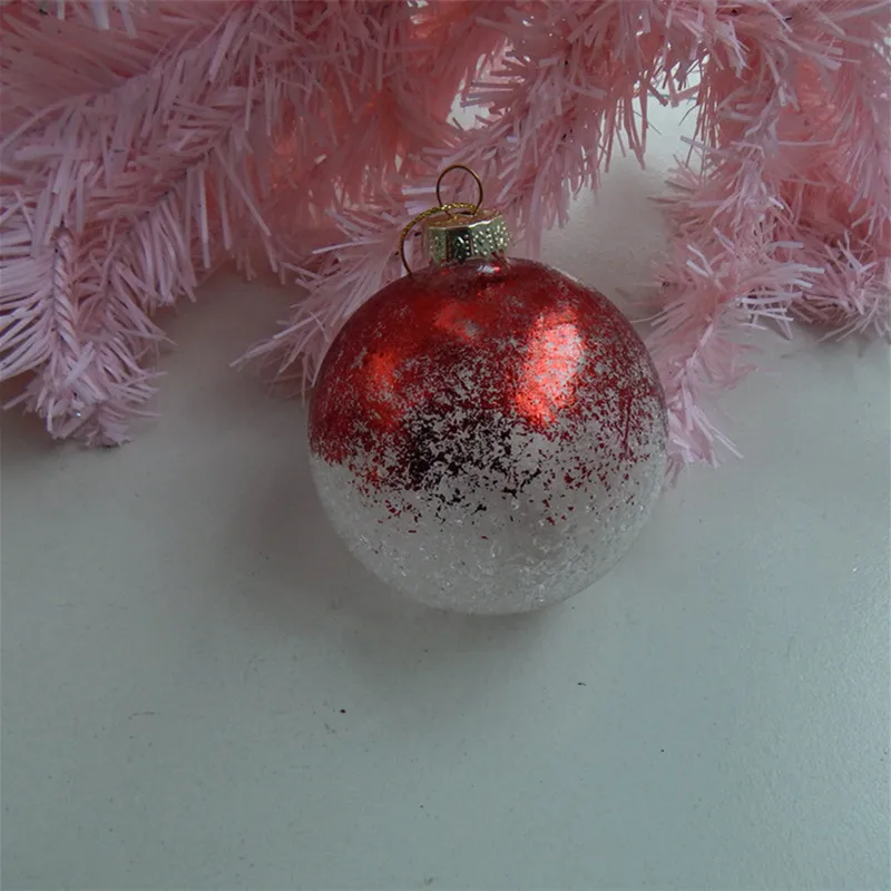 

Free Shipping 8pcs/pack Diameter=6cm 7cm 8cm 10cm Red Hand Painting Glass Ball Friend Gift Christmas Day Hanging Globe Ornament