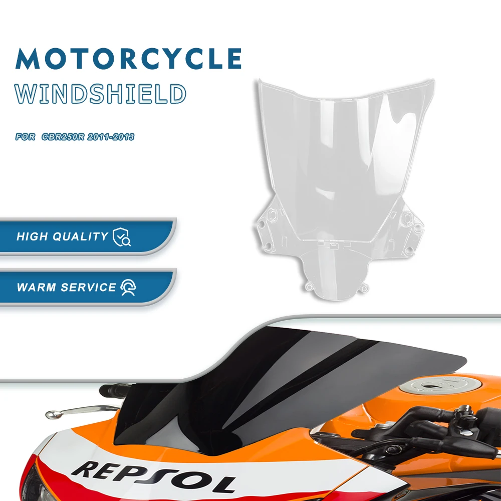 For HONDA CBR250R CBR 250 R 250R 2011 2012 2013 Motorcycle Accessori Windshield Windscreen Visor Wind Screen Deflector Kit
For HONDA CBR250R CBR 250 R 250R 2011 2012 2013 Motorcycle Accessori Windshield Windscreen Visor Wind Screen Deflector Kit