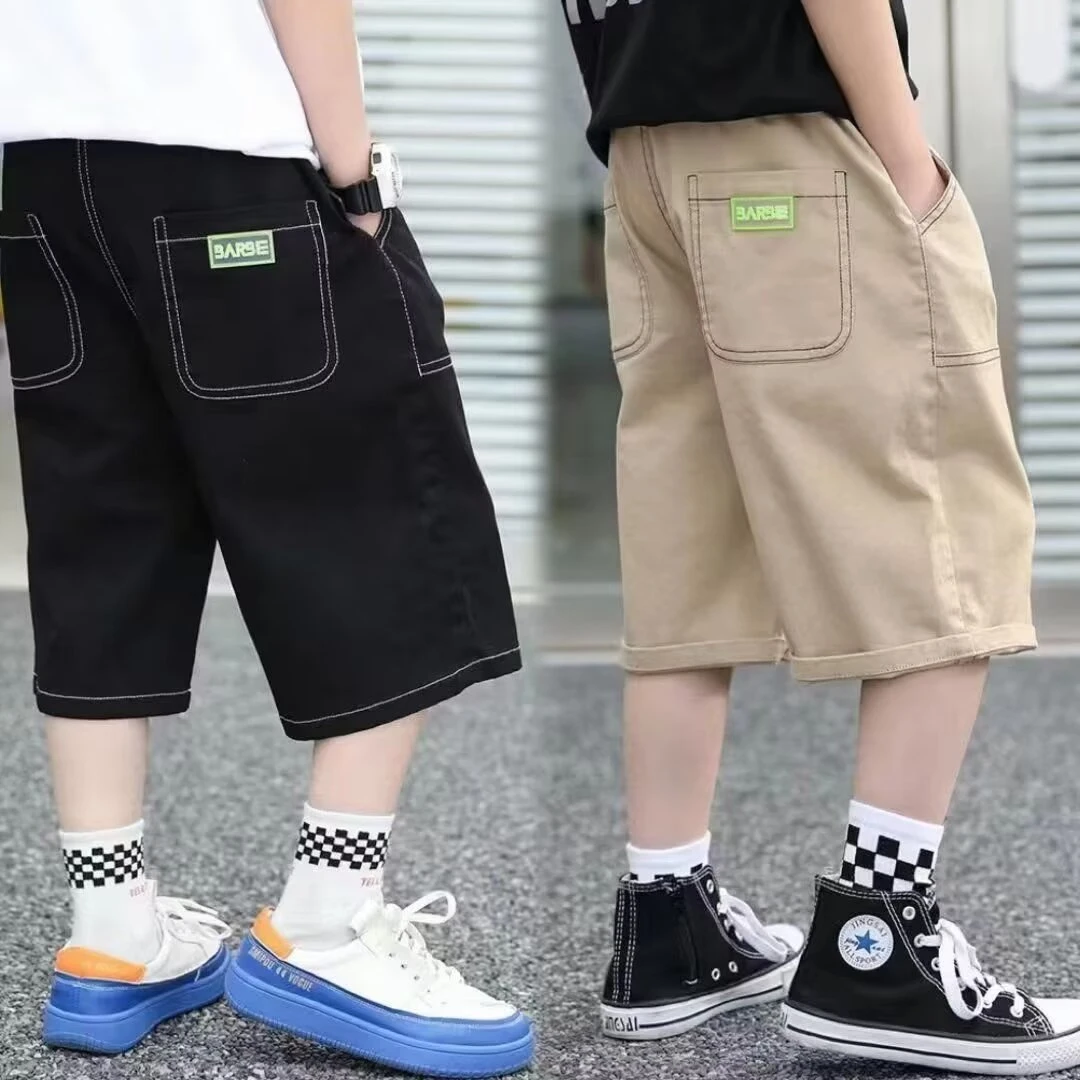 

Elastic Waist Children Denim Trousers Boys Jeans Shorts Pants 2024 New Clothing Baby Five-point Pants Summer Children Shorts