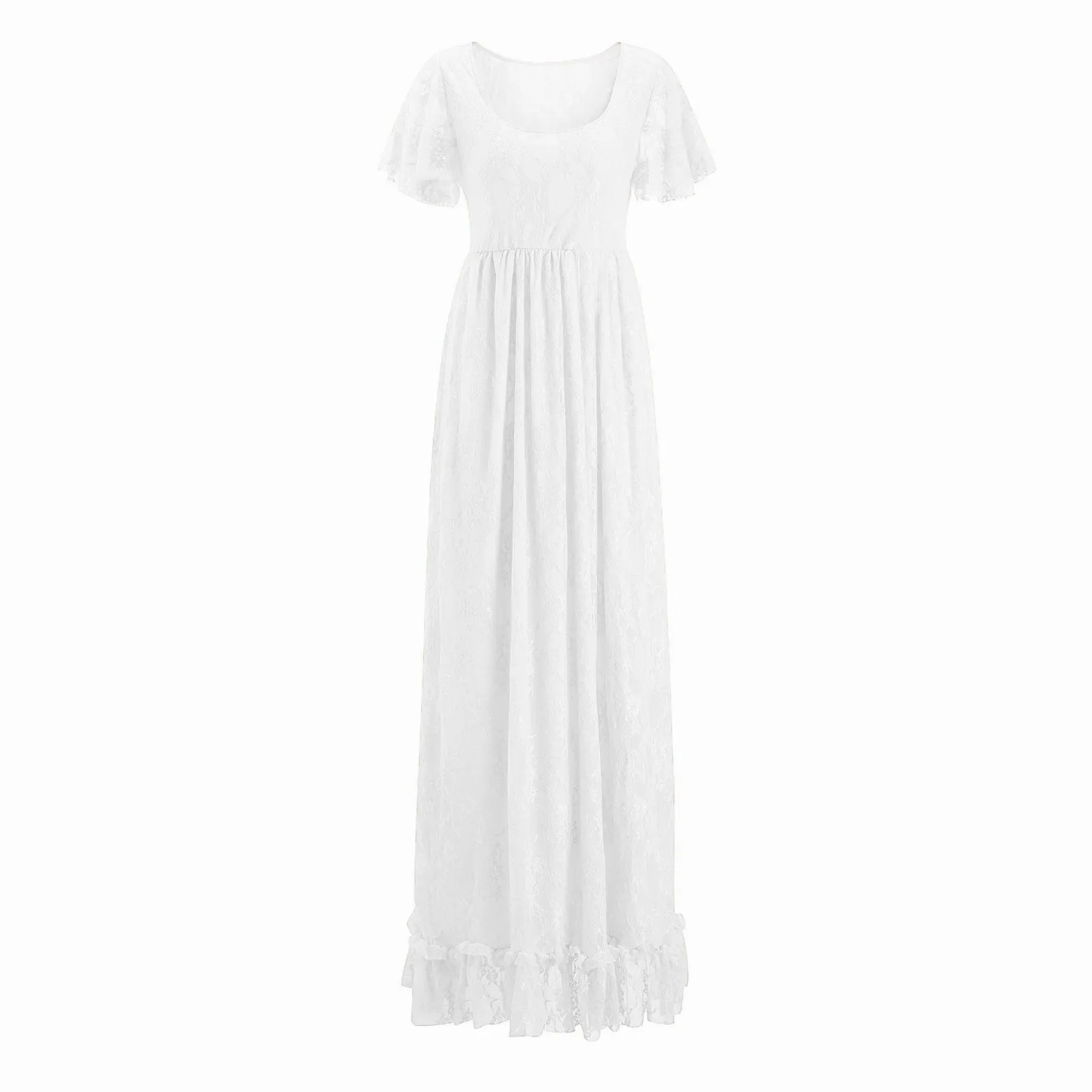 Women's Lace Maternity Ruffles Short Sleeved Dress Long Dress Photography Flying Sleeve Dress Belly Band with Back Support
Women's Lace Maternity Ruffles Short Sleeved Dress Long Dress Photography Flying Sleeve Dress Belly Band with Back Support