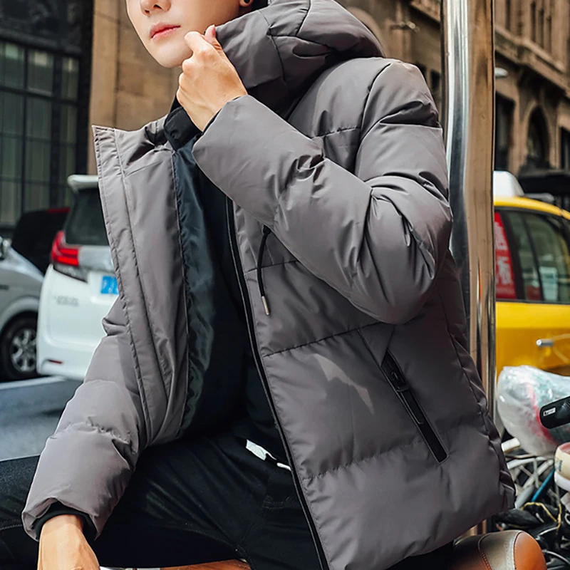 New Men's Winter Hooded Coat Solid Color Zippered Cotton Jacket Windproof and Warm Men's Clothing
New Men's Winter Hooded Coat Solid Color Zippered Cotton Jacket Windproof and Warm Men's Clothing