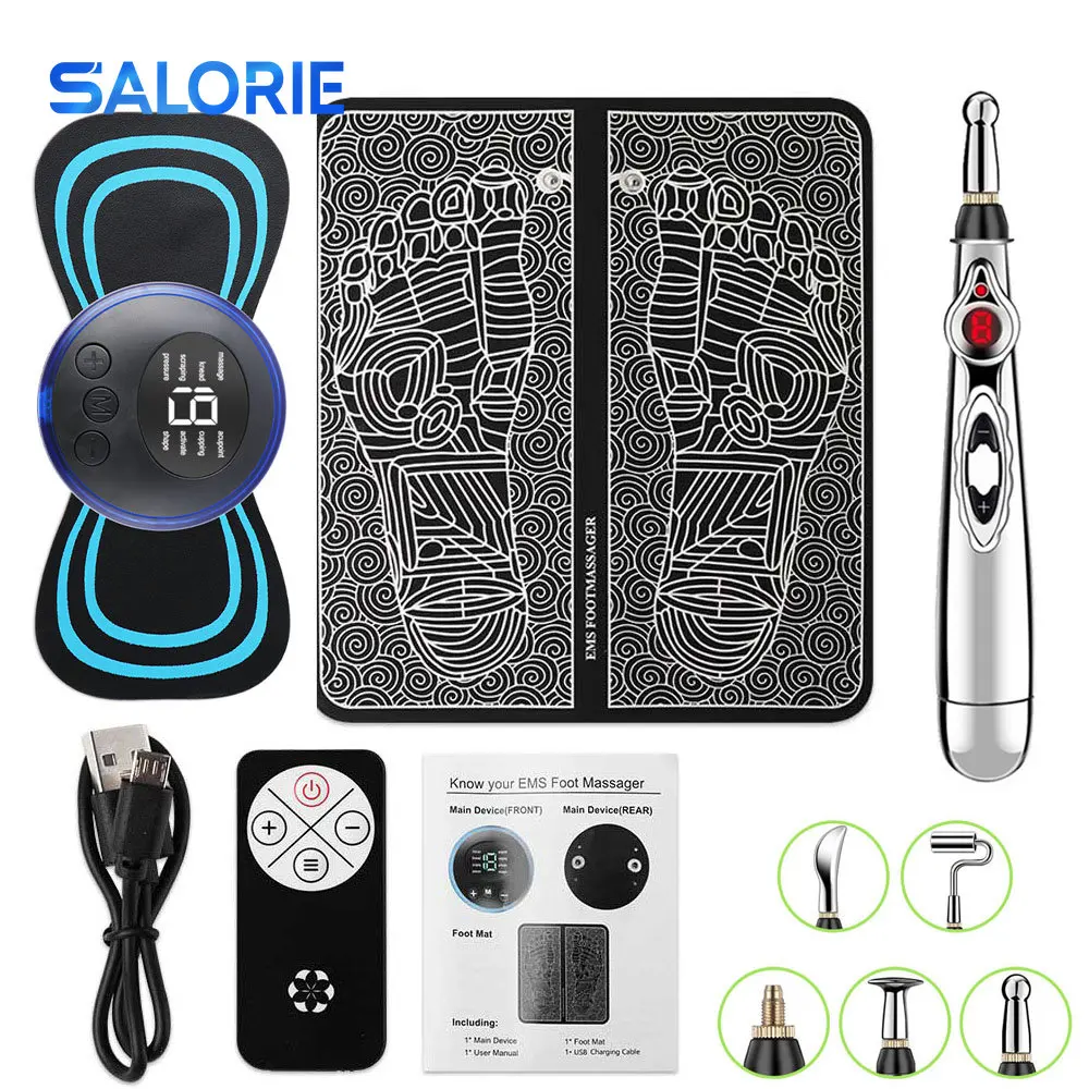 EMS Foot Massager Mat with Controller Electronic Acupuncture Pen Electrical Muscle Stimulation Massage Electric Neck Massager 
EMS Foot Massager Mat with Controller Electronic Acupuncture Pen Electrical Muscle Stimulation Massage Electric Neck Massager