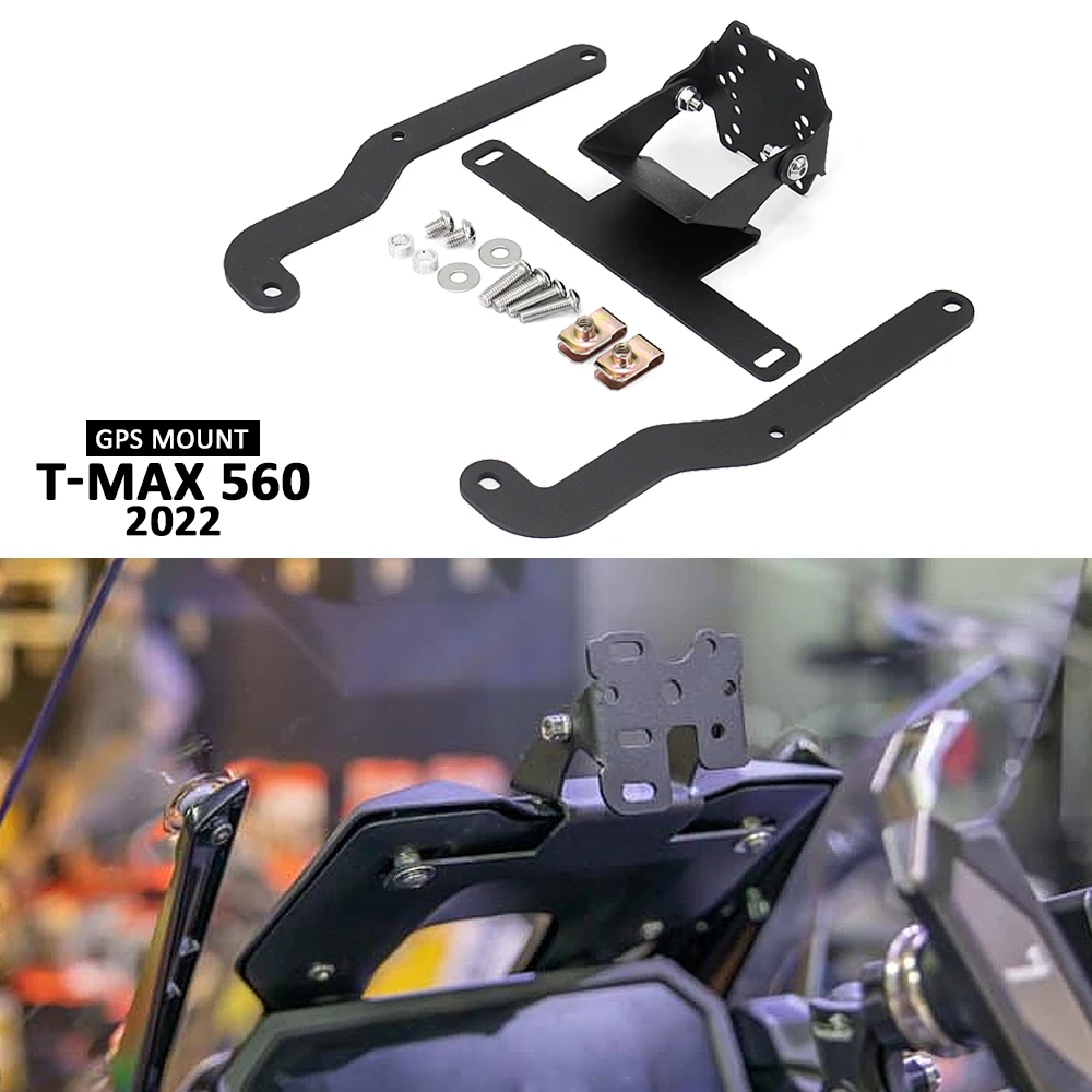 

New Black Windscren Bracket Mount Smartphone GPS Holder For YAMAHA TMAX 560 TMAX560 T-MAX 560 T-MAX560 Accessories 2022 2023