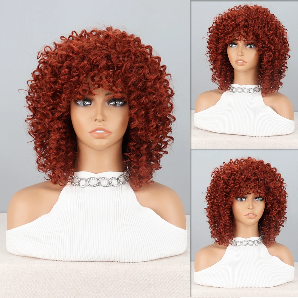 Short Afro Wigs Kinky Curly Wigs With Bangs Red Synthetic Natural Heat Resistant Wigs For Women Cosplay
Short Afro Wigs Kinky Curly Wigs With Bangs Red Synthetic Natural Heat Resistant Wigs For Women Cosplay