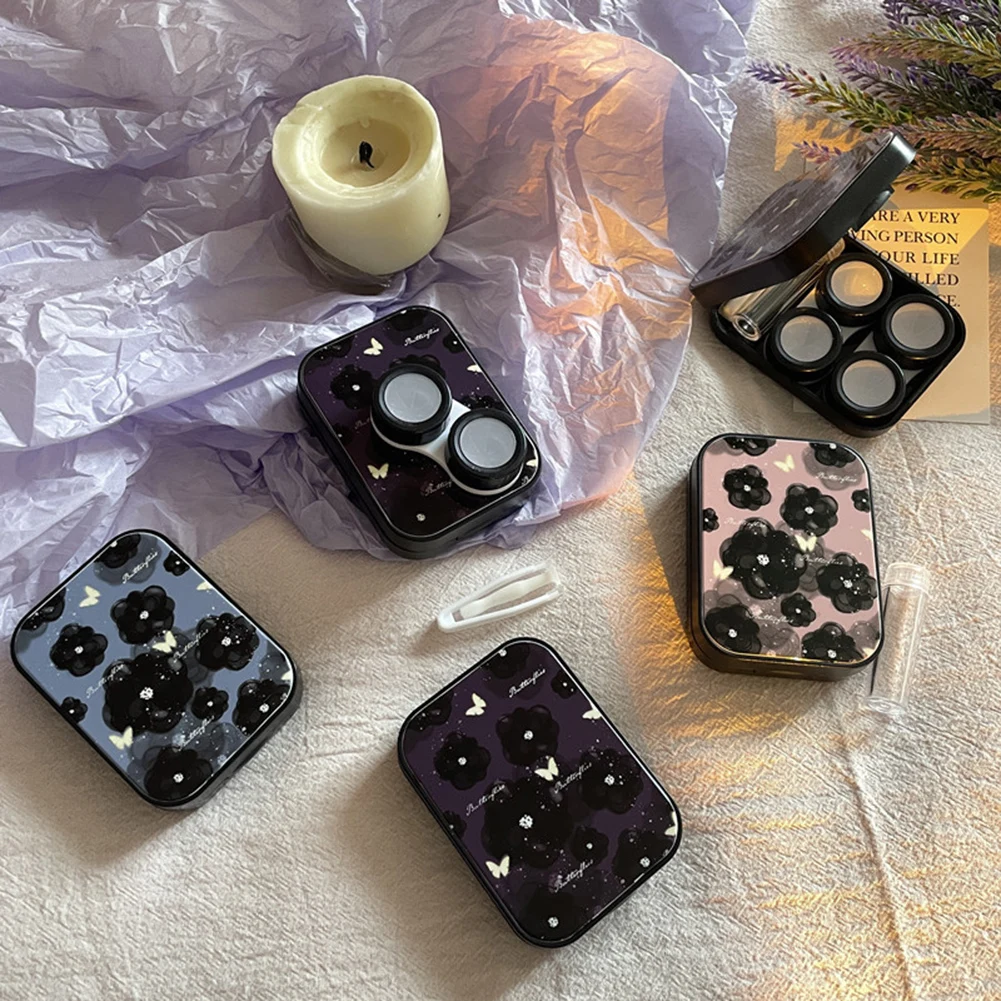 Black Flower Contact Lens Case Women Cute Colored Contacts Lens Container Portable Travel Storage Box 6PCS/Set Gift For Girl
Black Flower Contact Lens Case Women Cute Colored Contacts Lens Container Portable Travel Storage Box 6PCS/Set Gift For Girl