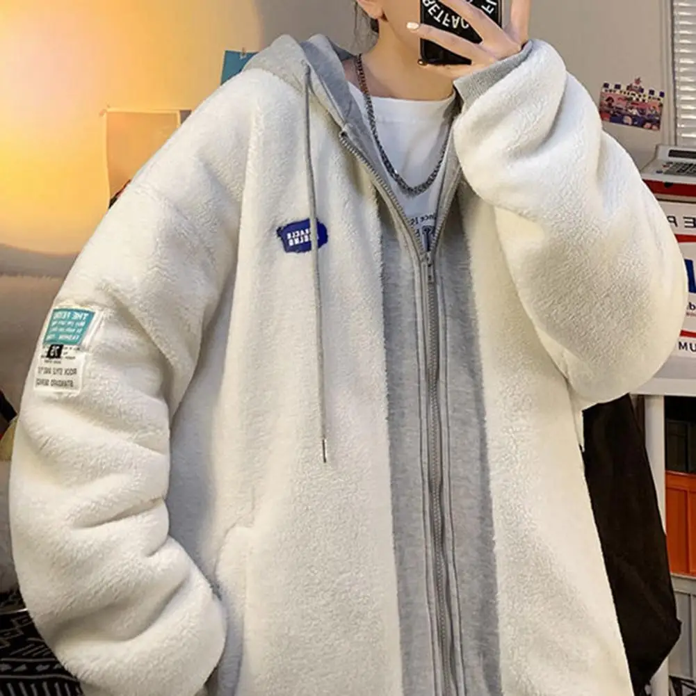 Thickened Hoodie Winter Hooded Sweatshirt Coat with Zipper Drawstring Pockets Colorblock Patchwork Thick Warm for Couples
Thickened Hoodie Winter Hooded Sweatshirt Coat with Zipper Drawstring Pockets Colorblock Patchwork Thick Warm for Couples
