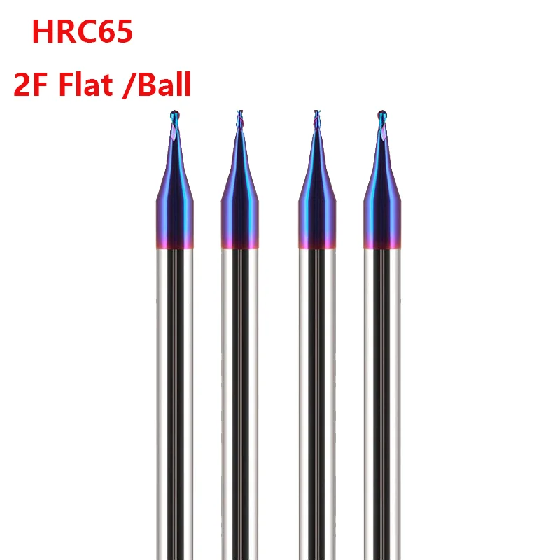 Blue Nano Coating Tungsten Steel Carbide 2F Micro Diameter Flat /Ball End Mill HRC65 CNC Machinery Milling Cutter Tools
Blue Nano Coating Tungsten Steel Carbide 2F Micro Diameter Flat /Ball End Mill HRC65 CNC Machinery Milling Cutter Tools