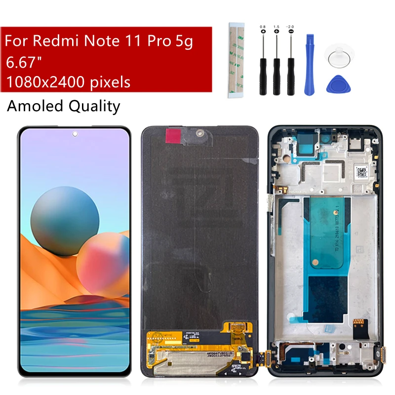 Amoled For Xiaomi Redmi Note 11 Pro 5G Lcd Display Touch Screen Digitizer Assembly With Frame Screen Replacement Repair Part
Amoled For Xiaomi Redmi Note 11 Pro 5G Lcd Display Touch Screen Digitizer Assembly With Frame Screen Replacement Repair Part