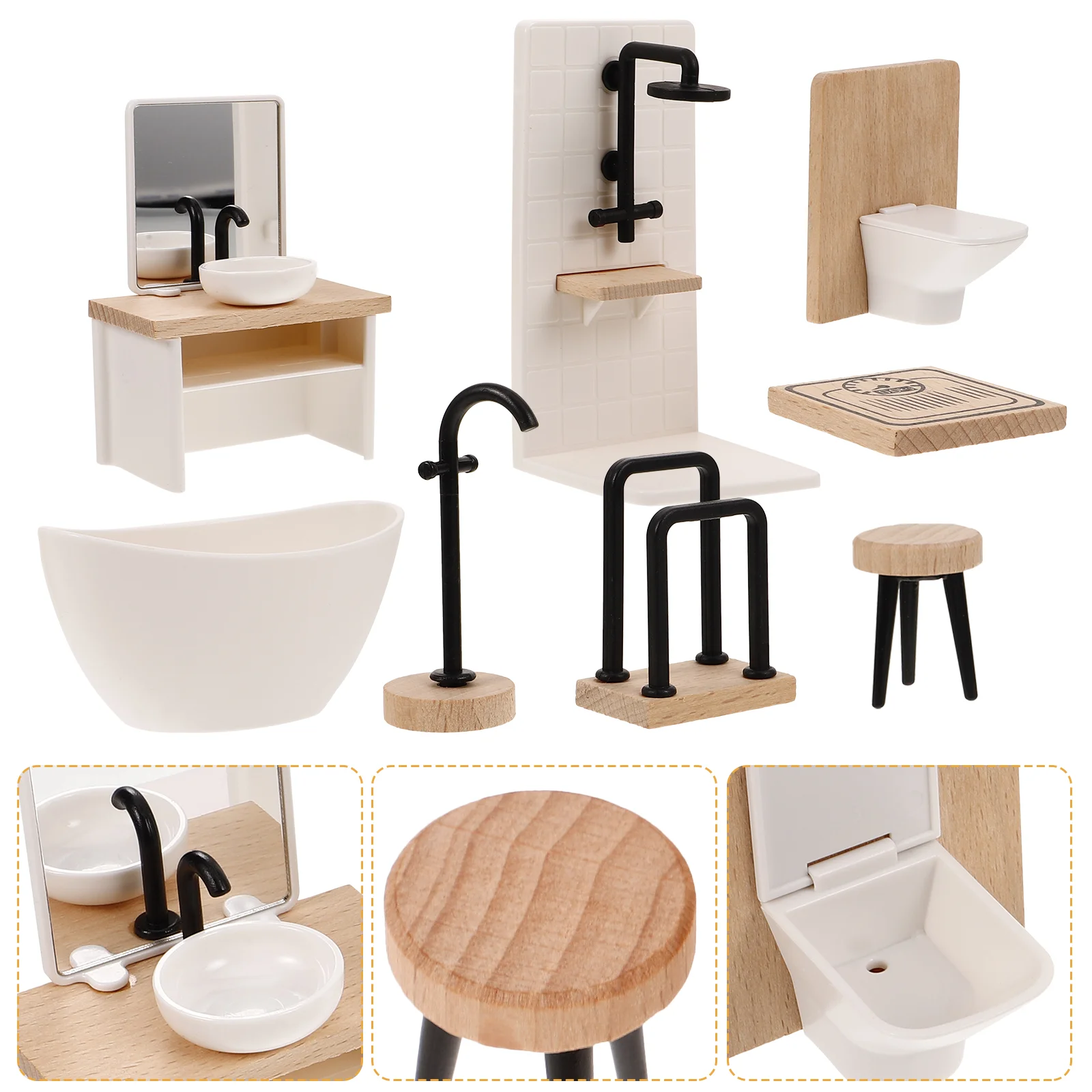 Dollhouse Tubsroom Set 8Pcs 1/12 Scale Miniature Toilet Basin Tubstub Mirror House Furniture Toys Cake Topper Dollhouse
Dollhouse Tubsroom Set 8Pcs 1/12 Scale Miniature Toilet Basin Tubstub Mirror House Furniture Toys Cake Topper Dollhouse