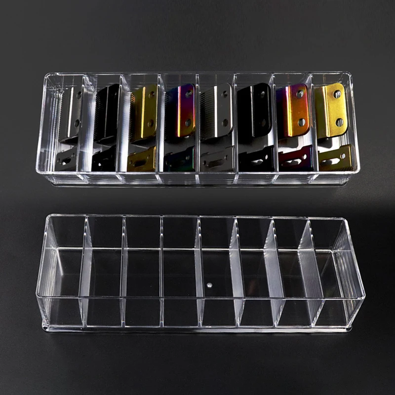 

8 Grids Guide Limit Comb Storage Box Electric Hair Clipper Rack Holder Organizer Case Barber Salon Hairdressing Tools