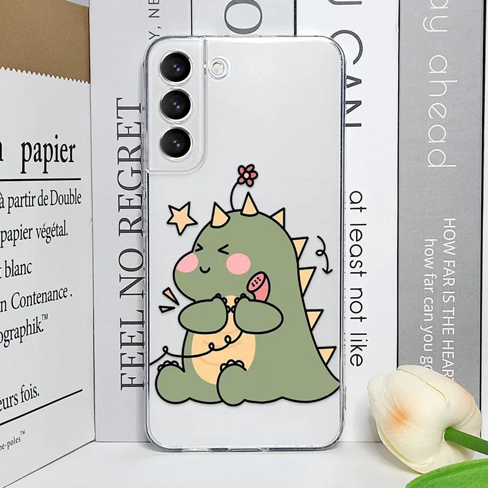 Cute Green Pink Dinosaur Couple Phone Case for Samsung Galaxy S25 S24 S23 S22 S21 Ultra Plus FE clear Soft Covers Paired Fundas Cute Green Pink Dinosaur Couple Phone Case for Samsung Galaxy S25 S24 S23 S22 S21 Ultra Plus FE clear Soft Covers Paired Fundas
