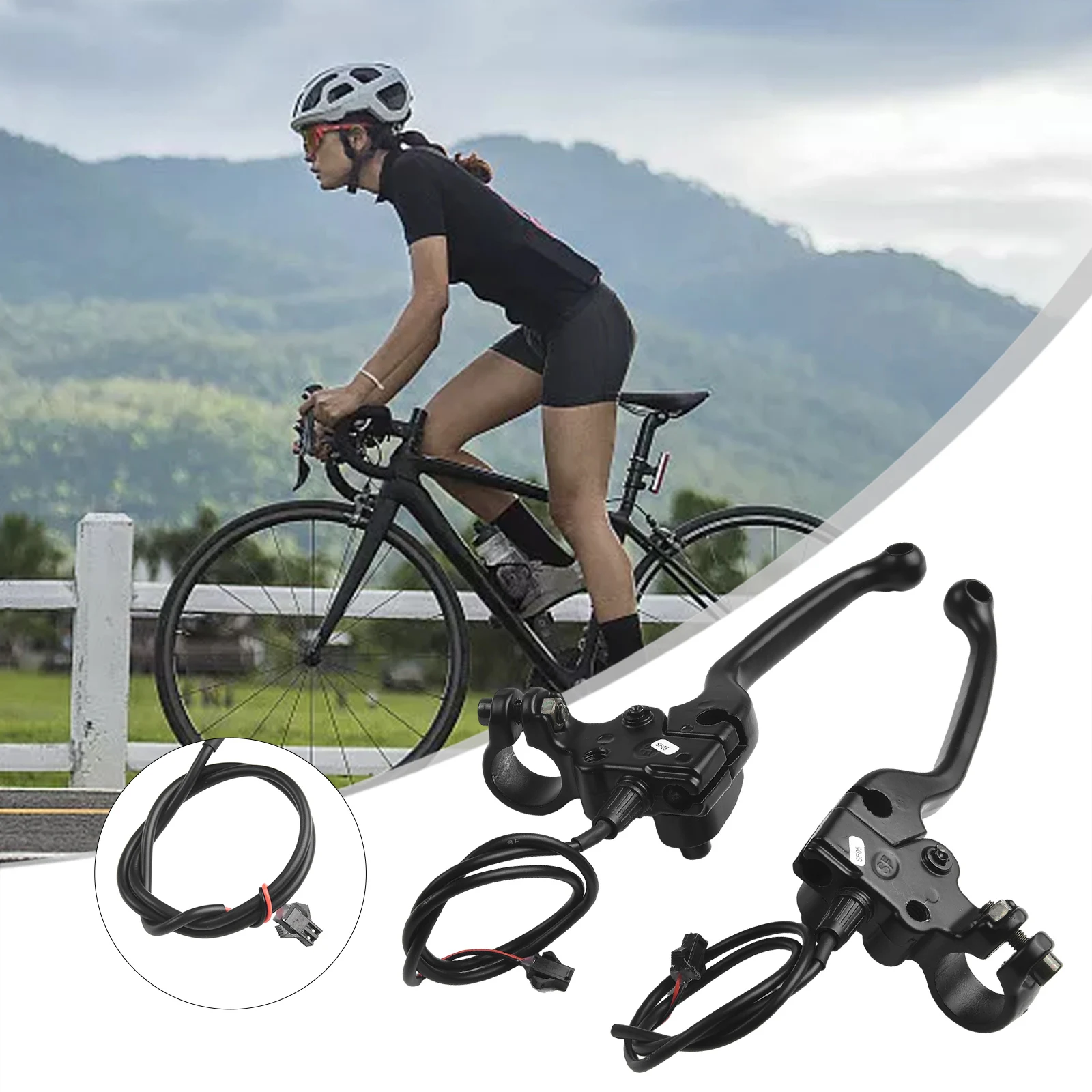 Mechanical Bike Brake Levers Black E-bike Electric Bicycle Part With Parking Button Brand New Durable And Practical
Mechanical Bike Brake Levers Black E-bike Electric Bicycle Part With Parking Button Brand New Durable And Practical
