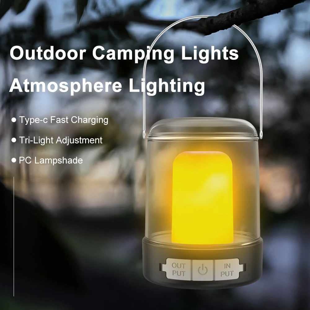 

Portable Camping Light 3Lighting Modes Atmosphere Lighting Lantern Warm/White LED Retro Fishing Tent Hanging Lamp Emergency Bulb