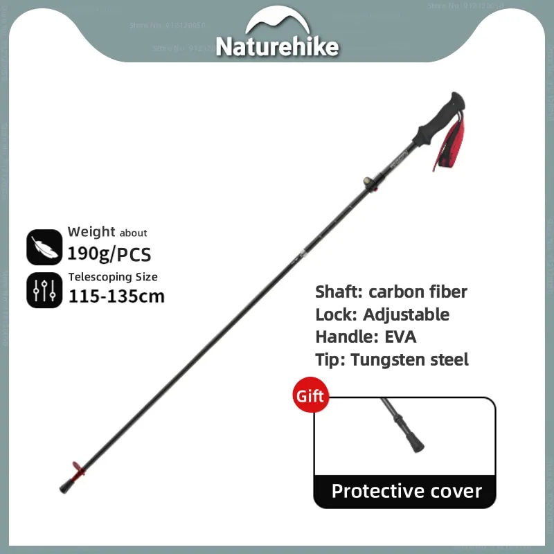 

Naturehike 5 Section Adjustable Carbon Fiber Trekking Pole 37cm Outdoor Portable Camping Retractable And Foldable Trekking Pole