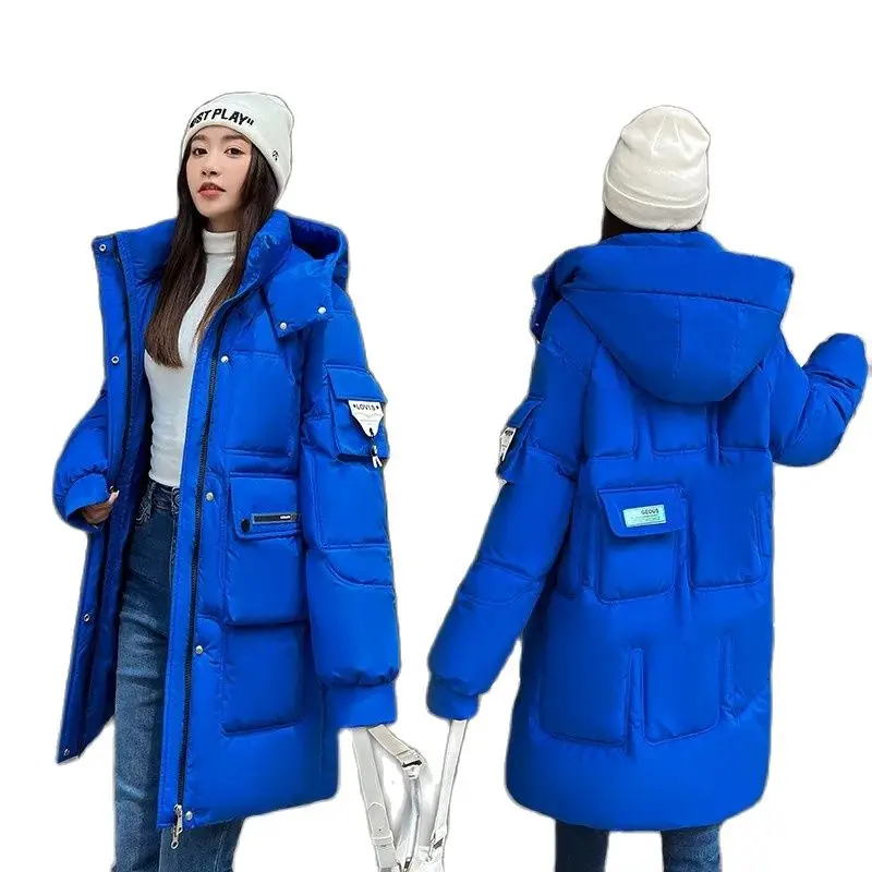 

Зимняя стеганая куртка, плотное пальто, парка, пуховое хлопковое пальто, женская одежда средней длины, новинка 2023, одежда для хлеба, Корейская версия, свободная