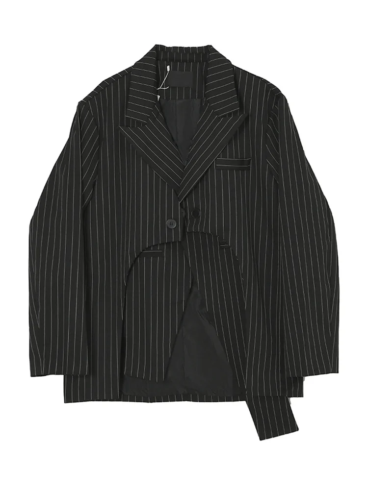 Women White Striped Big Size Irregular Blazer New Lapel Long Sleeve Loose Fit Jacket Fashion Spring Autumn 2022 C971
Women White Striped Big Size Irregular Blazer New Lapel Long Sleeve Loose Fit Jacket Fashion Spring Autumn 2022 C971