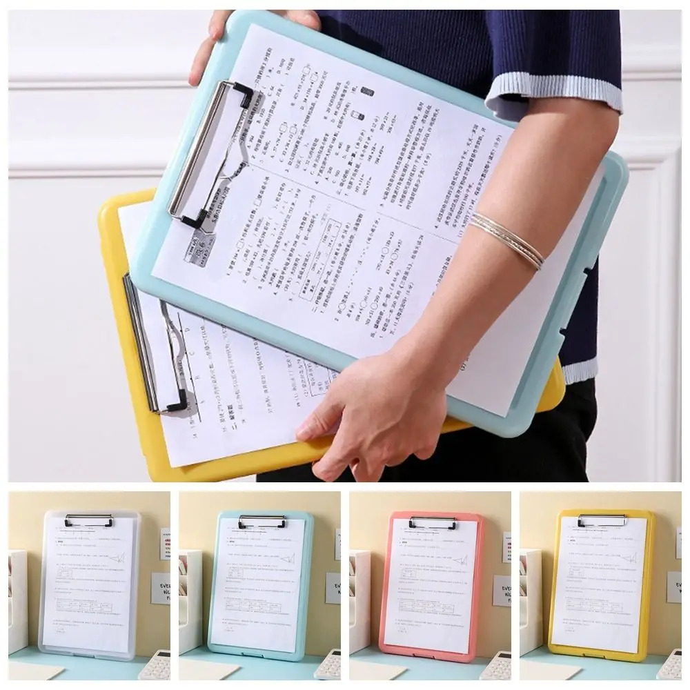 

A4 File Folder Clipboard Writing Pad Memo Clip Board Test Paper Storage Box Organizer Stationary School Supplies