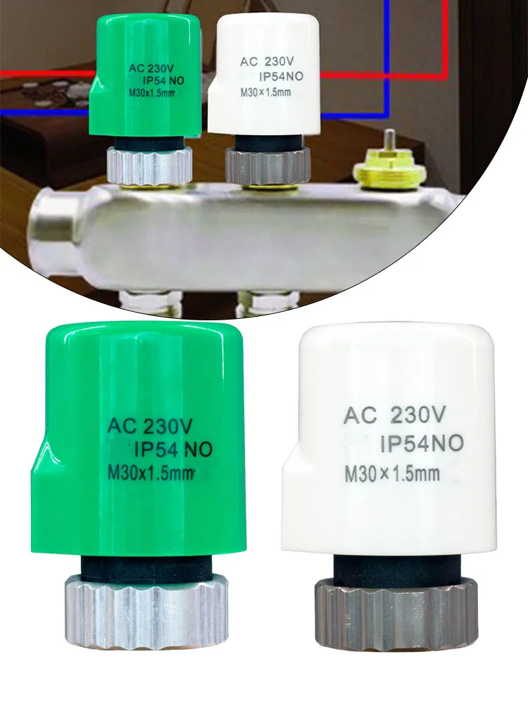 Electric Floor Heating Actuator 230V AC Two Wire For Water Collector Manifold Thermostat Normally Closed White Green M30x1.5MM
Electric Floor Heating Actuator 230V AC Two Wire For Water Collector Manifold Thermostat Normally Closed White Green M30x1.5MM