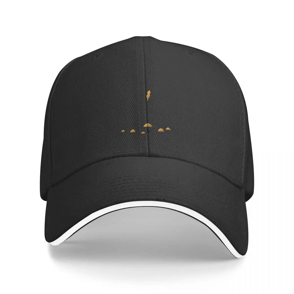 

New Adorable cute owl in black and white with gold details, wild woodland bird Baseball Cap Male Hat Women Men's