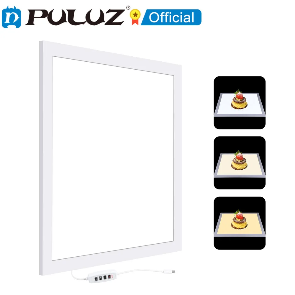 

PULUZ 38cm 1200LM Acrylic LED Photography Shadowless Light Lamp Panel Pad, No Polar Dimming Light 33.3cm x 33.3cm Effective Area