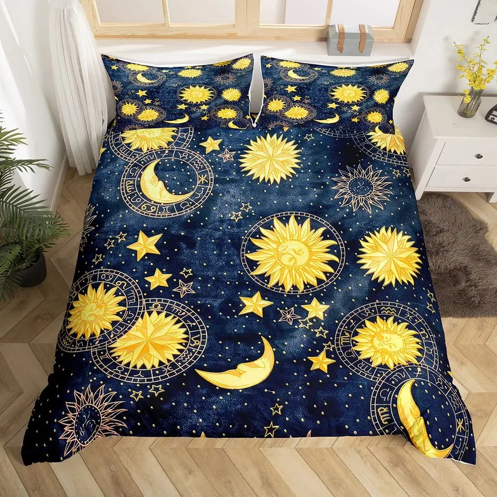 The Sun and Moon Duvet Cover Set Boho Mandala Floral Stars Starry Sky Nordic Comforter Cover,Constellation Bedding Set King Size
The Sun and Moon Duvet Cover Set Boho Mandala Floral Stars Starry Sky Nordic Comforter Cover,Constellation Bedding Set King Size