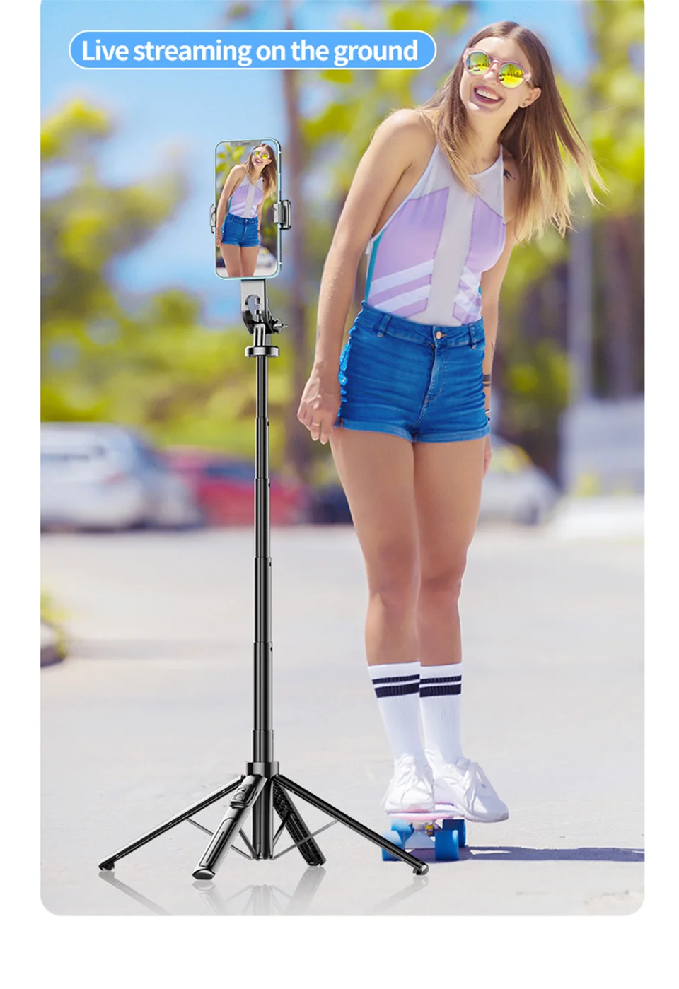 COOL DIER 2025 New Selfie Stick Tripod for Cell Phone, Portable camera phone tripods for iPhone Samsung Huawei Xiaomi Smartphone COOL DIER 2025 New Selfie Stick Tripod for Cell Phone, Portable camera phone tripods for iPhone Samsung Huawei Xiaomi Smartphone