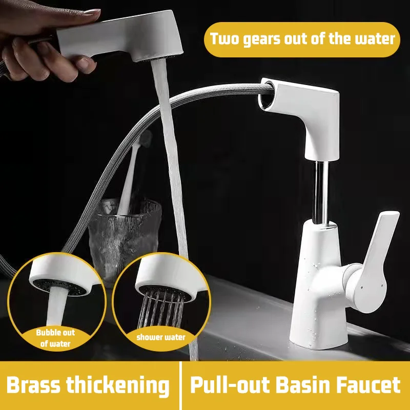 Pull Out Lift Kitchen Faucet 360° Rotatable Splashproof Basin Faucet Copper Kitchen Sink Faucet with Pull Down Sprayer 
Pull Out Lift Kitchen Faucet 360° Rotatable Splashproof Basin Faucet Copper Kitchen Sink Faucet with Pull Down Sprayer