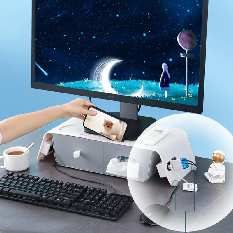 Desktop Storage Monitor Stand Riser 4x Usb Interface Desk Computer Screen Riser Shelf Modern Tissue Storage Box
Desktop Storage Monitor Stand Riser 4x Usb Interface Desk Computer Screen Riser Shelf Modern Tissue Storage Box