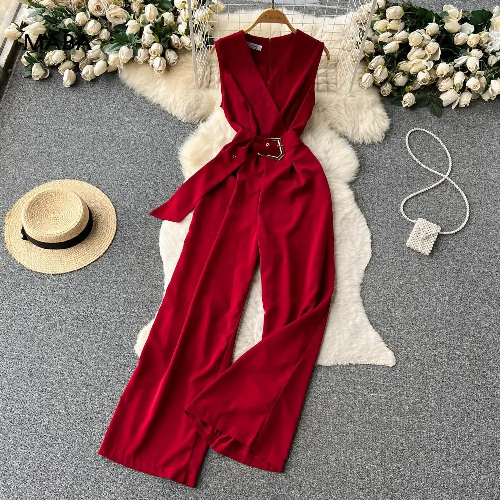 Summer Women Sleeveless Bandage Jumpsuit Female Sexy V-neck High Waist Fashionable Office Lady Jumpsuit Overalls Women 2023
Summer Women Sleeveless Bandage Jumpsuit Female Sexy V-neck High Waist Fashionable Office Lady Jumpsuit Overalls Women 2023