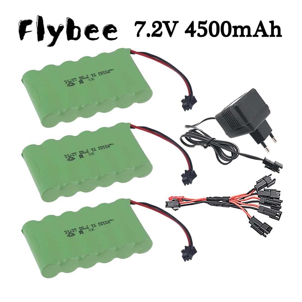 7.2v 4500mAh Ni-MH Battery SM Plug and Charger For RC Toys Cars Boats Trucks Trains Guns Robots Parts NIMH AA 7.2v Battery Pack
7.2v 4500mAh Ni-MH Battery SM Plug and Charger For RC Toys Cars Boats Trucks Trains Guns Robots Parts NIMH AA 7.2v Battery Pack