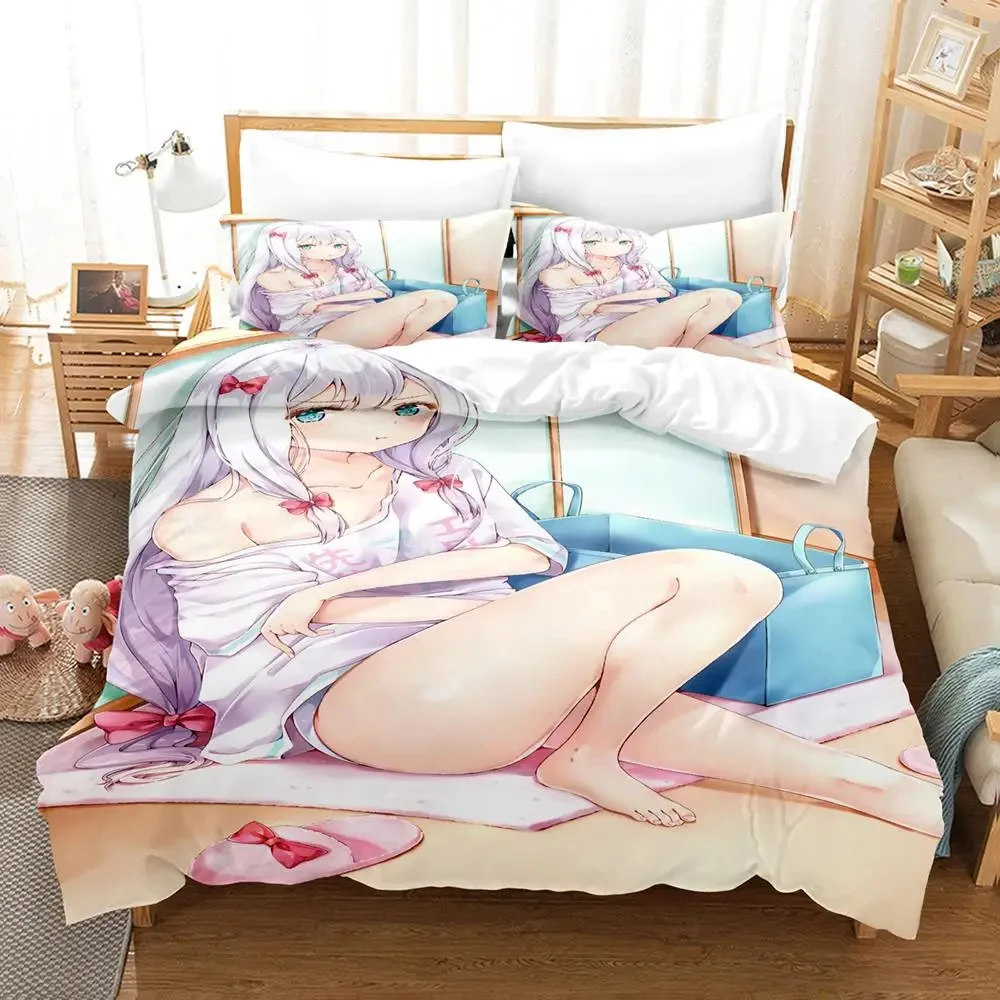 

Anime Sagiri Izumi Eromanga Sensei Bedding Set Duvet Cover Bed Set Quilt Cover Pillowcase Comforter king Queen Size Boys Adult