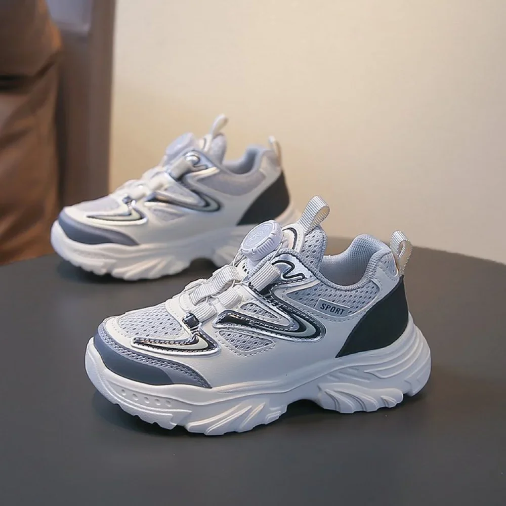 أحذية رياضية من الجلد الصناعي للأطفال موديل 2026، أحذية جري عصرية للمراهقين والأطفال، شبكية وقابلة للتنفس للأولاد والبنات أحذية رياضية من الجلد الصناعي للأطفال موديل 2026، أحذية جري عصرية للمراهقين والأطفال، شبكية وقابلة للتنفس للأولاد والبنات