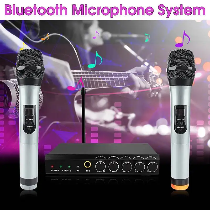 Bluetooth-микрофон, беспроводная система, УКВ, два канала, ручные микрофонные системы, портативные, для пения, фотография дома, KTV
Bluetooth-микрофон, беспроводная система, УКВ, два канала, ручные микрофонные системы, портативные, для пения, фотография дома, KTV