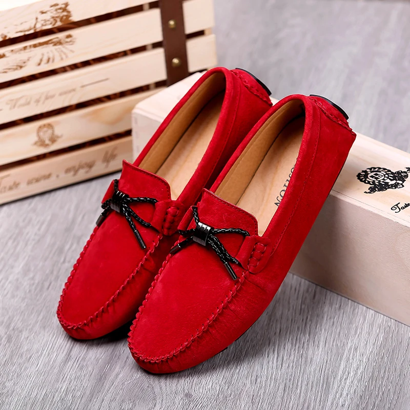 

Модные красные Лоферы цвета хаки для мужчин, удобная весенне-летняя Уличная Повседневная прогулочная обувь