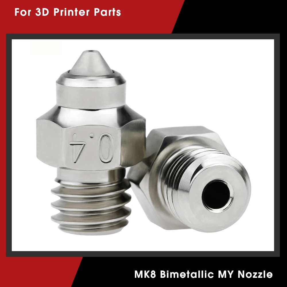 New! MK8 Bimetallic MY Nozzle For Ender3/V2 CR10 Ender5 Hotend 1.75MM Filament MK8 J-head hotend Nozzle M6 Thread
New! MK8 Bimetallic MY Nozzle For Ender3/V2 CR10 Ender5 Hotend 1.75MM Filament MK8 J-head hotend Nozzle M6 Thread