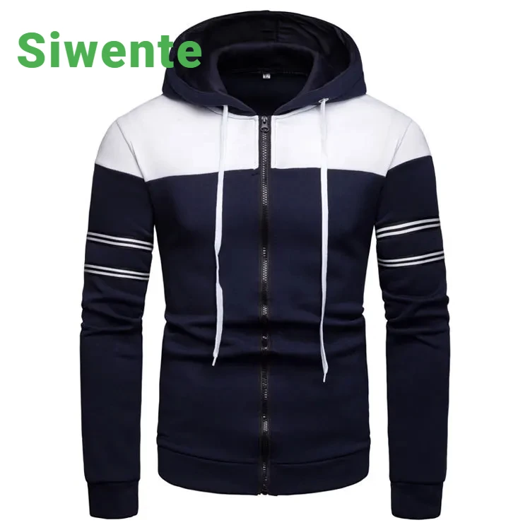 European Stitching Striped Cardigan Sweater Casual Hooded Zipper Jacket Men's Urban Fashion Contrast Color Sweatshirt Explosive
European Stitching Striped Cardigan Sweater Casual Hooded Zipper Jacket Men's Urban Fashion Contrast Color Sweatshirt Explosive
