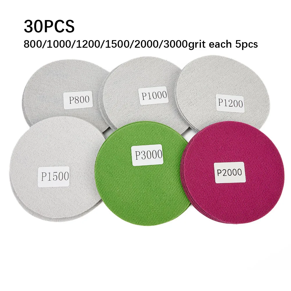 30Pcs Wet/Dry Sandpaper Round Hook And Loop Sanding Disc 2/3/4/5/6 Inch Sander Paper 800 1000 1200 1500 2000 3000 Grit
30Pcs Wet/Dry Sandpaper Round Hook And Loop Sanding Disc 2/3/4/5/6 Inch Sander Paper 800 1000 1200 1500 2000 3000 Grit