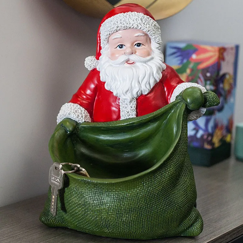 

Коробка для хранения с Санта-Клаусом, декоративные фигурки, декор для интерьера дома, гостиной, рабочего стола, коллекционные предметы, Декор, Рождественский подарок