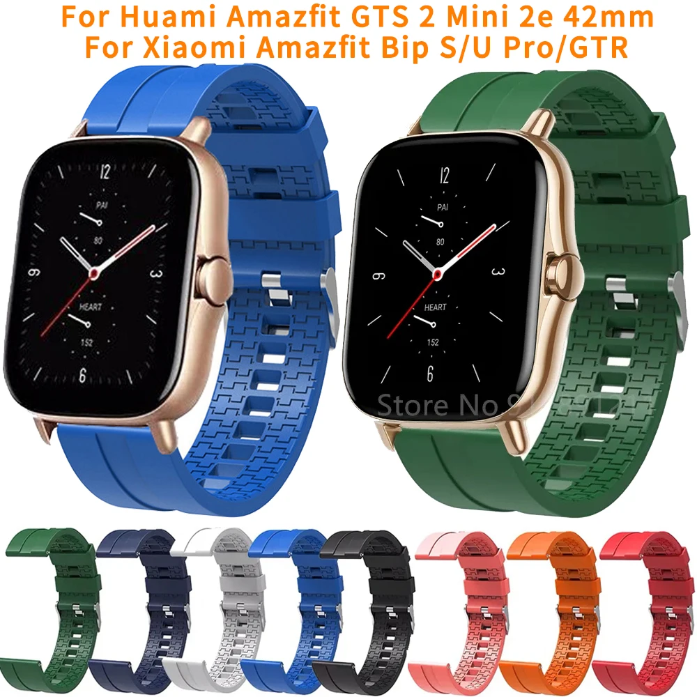 

20mm Strap For Xiaomi Amazfit GTS 2 2e Sport Watch Band Bracelet For Huami Amazfit Bip S/U Pro/GTS2 Mini Silicone Wristband