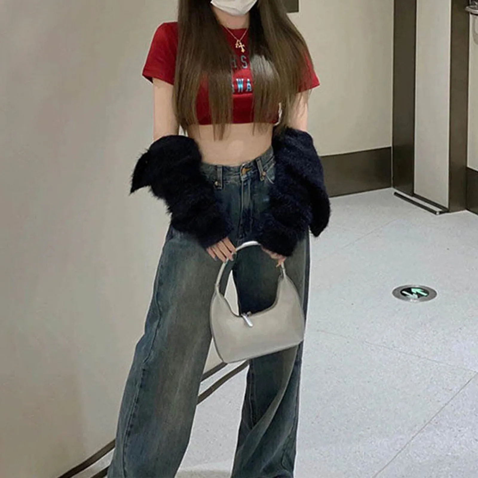 

Vintage Blue Jeans Women High Waist Grunge Y2k 90s Streetwear Baggy Casual Korean Fashion Straight Washed Denim Trouser Female