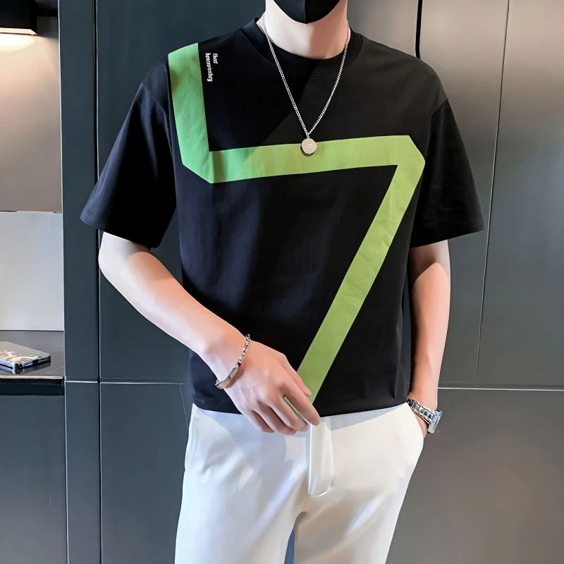 EBAIHUI Summer Personalized Print T-shirt Men's Short Sleeved Versatile Top New Chic Simple Round Neck T Shirt
EBAIHUI Summer Personalized Print T-shirt Men's Short Sleeved Versatile Top New Chic Simple Round Neck T Shirt