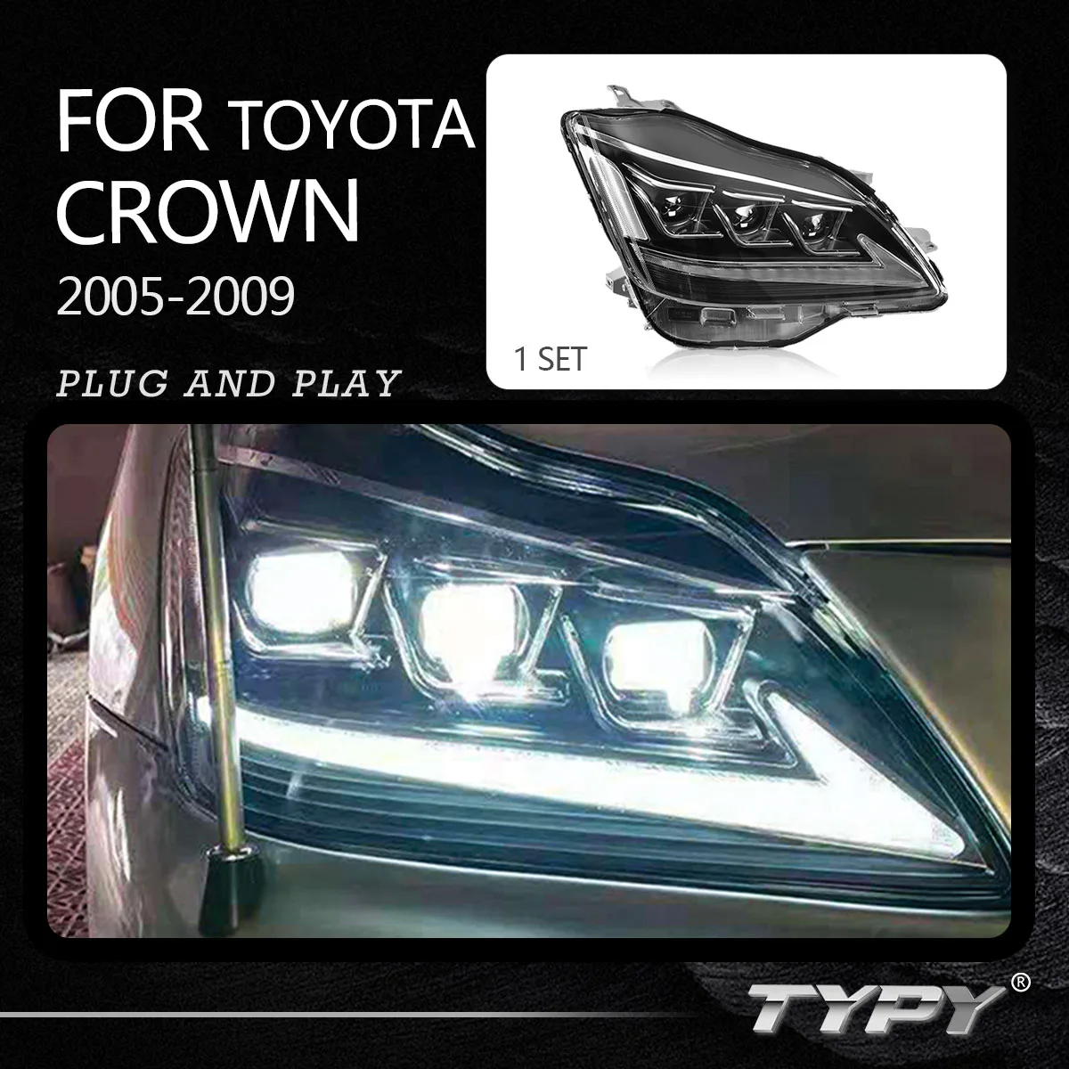 Car Headlights Headlamp Modified LED Head Lamp Head Light LED DRL Daytime Running Lights For Toyota Crown 2005-2009
Car Headlights Headlamp Modified LED Head Lamp Head Light LED DRL Daytime Running Lights For Toyota Crown 2005-2009