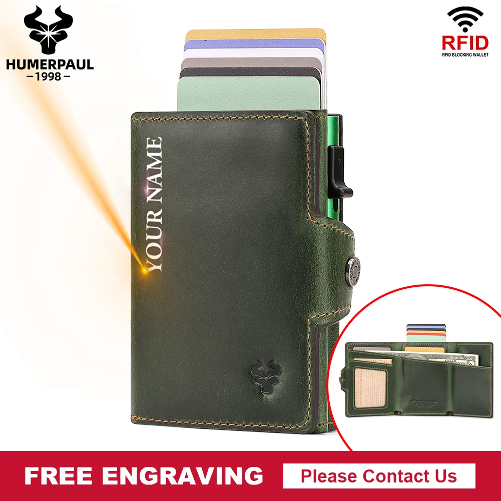 Genuine Leather Wallet for Men with Credit Card Holder Case RFID Aluminum Pop Up Bank Cardholder Slim Women Coin Pocket Portable
Genuine Leather Wallet for Men with Credit Card Holder Case RFID Aluminum Pop Up Bank Cardholder Slim Women Coin Pocket Portable